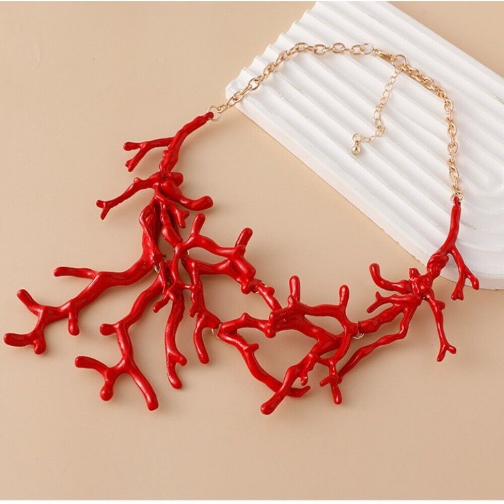 Coral Red Caribbean Coral Necklace