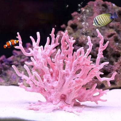 Pink artificial Caribbean coral décor for aquarium